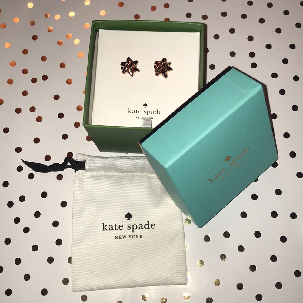 NWT! Kate Spade Rose Gold Bow earrings